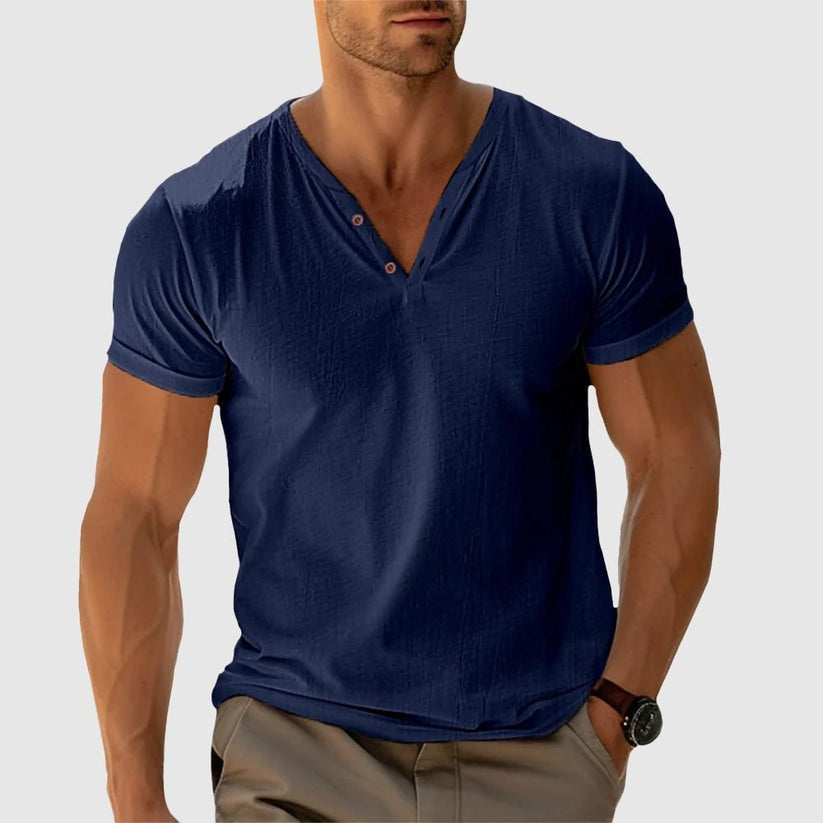 Eligio | Henley T Shirt Short Sleeve Fit