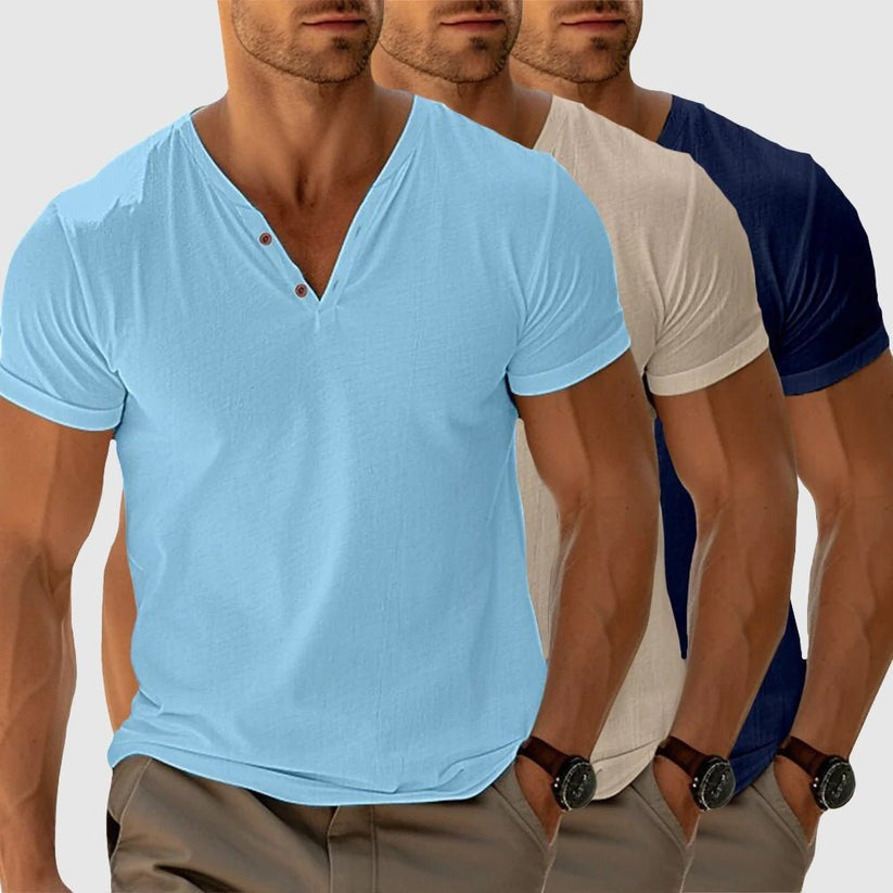 Eligio | Henley T Shirt Short Sleeve Fit