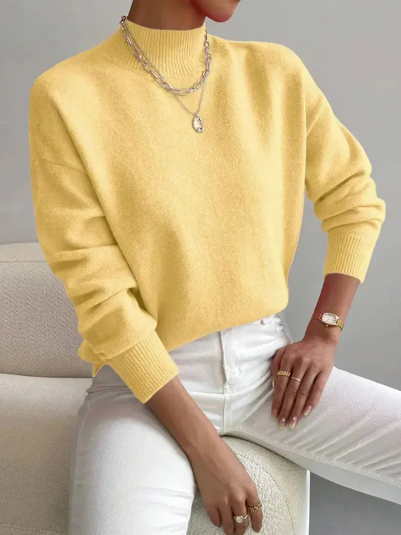 Leslie  | Sweater With Mock Neck and Long Sleeves