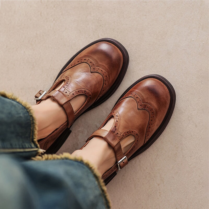 Zayana | Black Buckle Mary Jane Shoes
