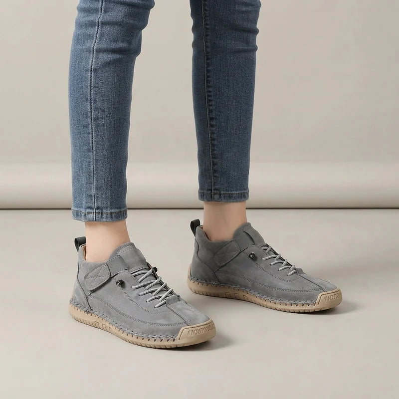 Theresia | Sneakers With Round Toes and Stitched Panels