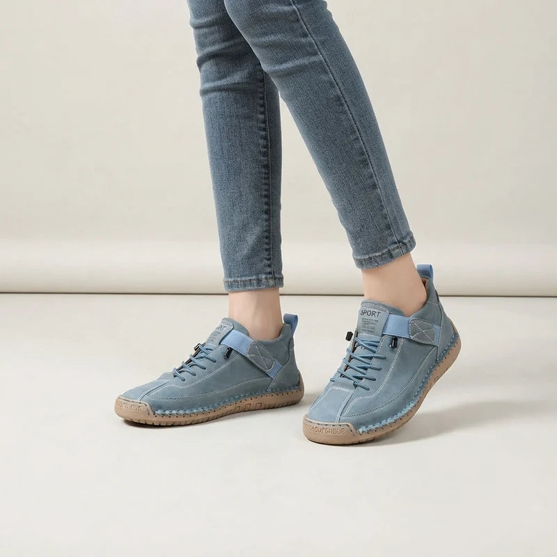 Theresia | Sneakers With Round Toes and Stitched Panels