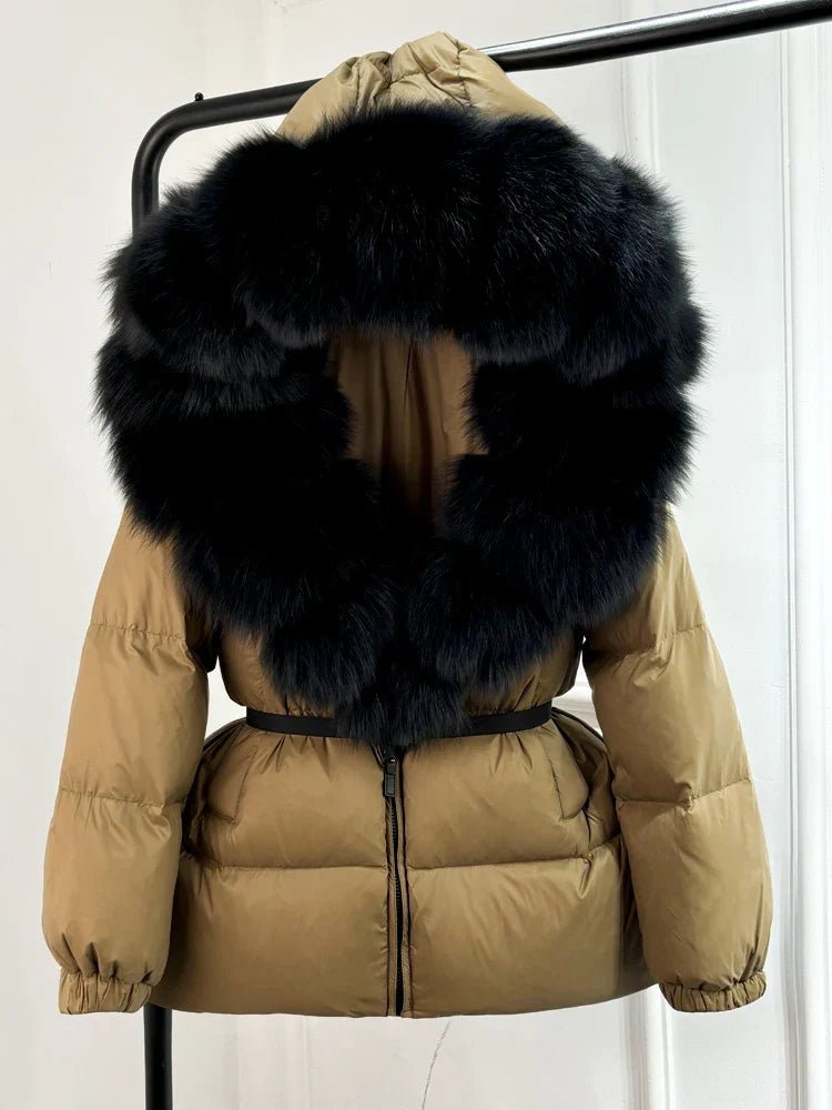 Eusebia | Puffer Jacket With Belt and Plush Hood