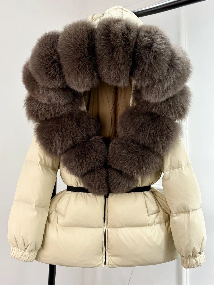 Eusebia | Puffer Jacket With Belt and Plush Hood