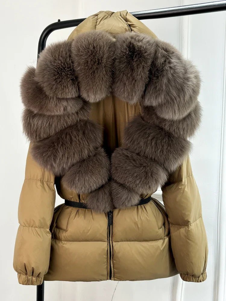 Eusebia | Puffer Jacket With Belt and Plush Hood