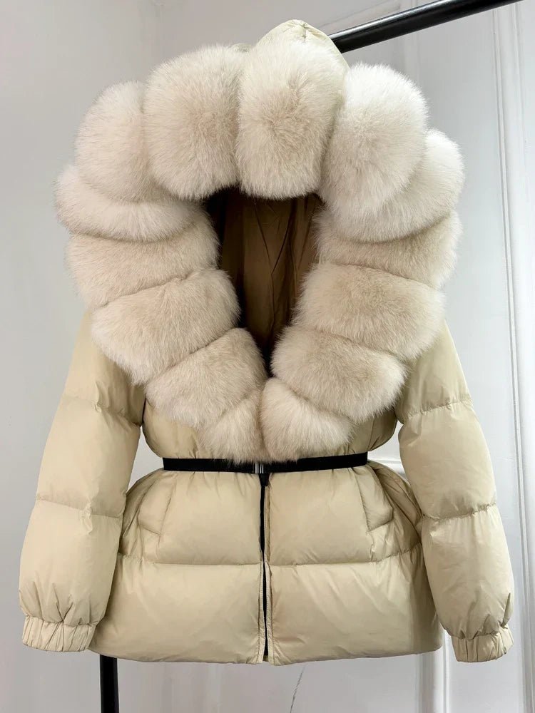 Eusebia | Puffer Jacket With Belt and Plush Hood