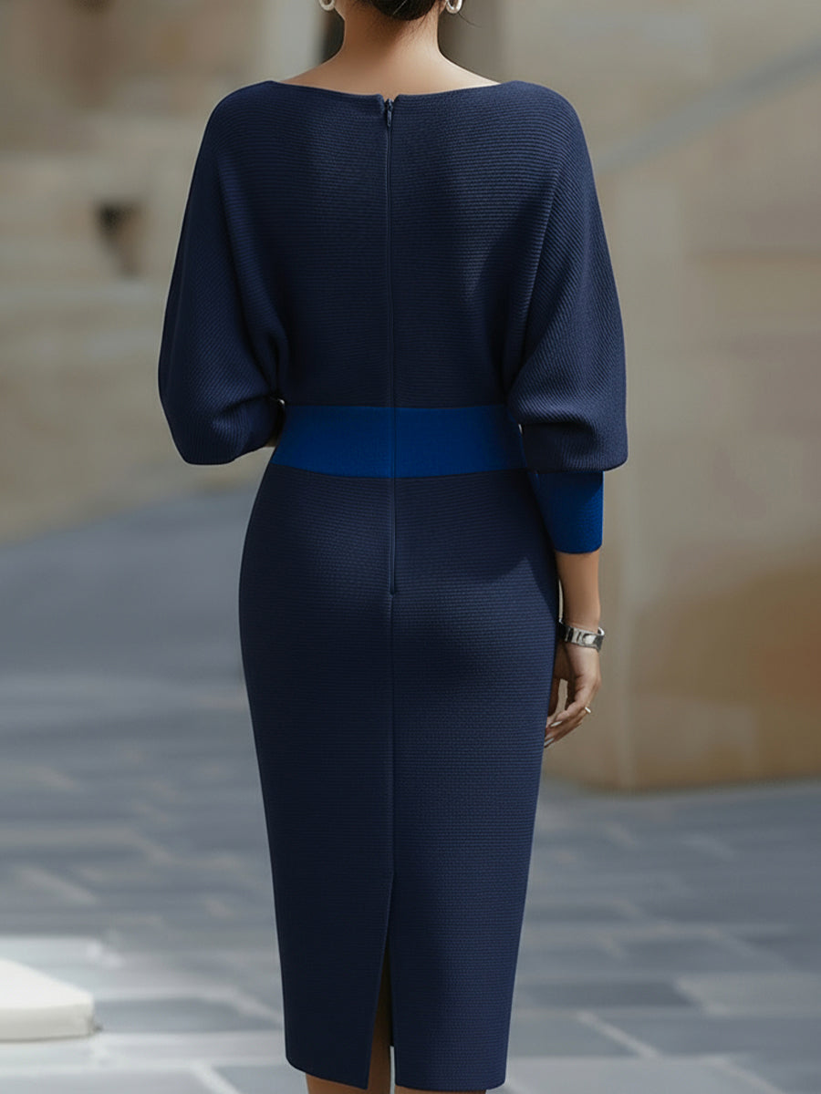 Amyy | Knit Midi Dress With Dolman Sleeves