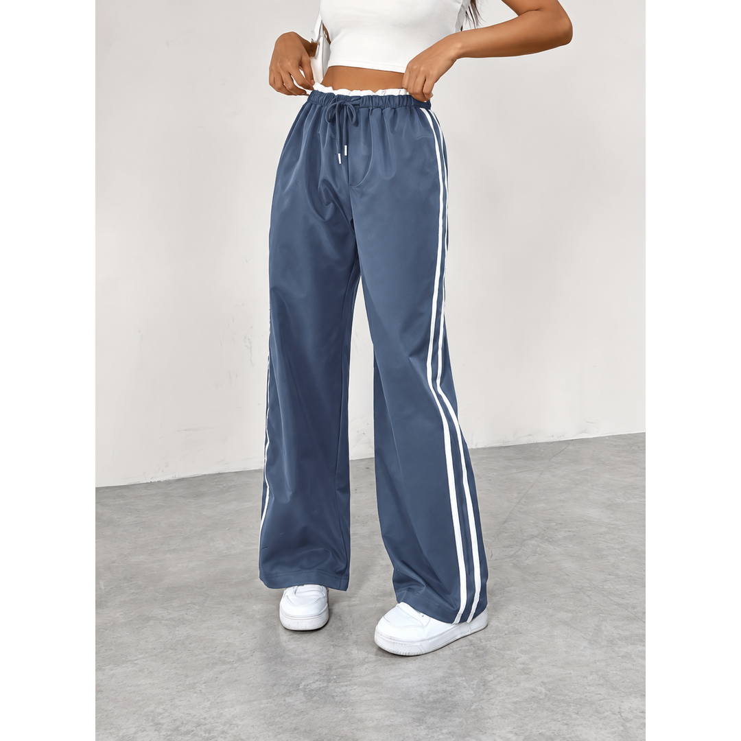 Dames sportieve high | High-Waisted Jogging Pants with Stripes