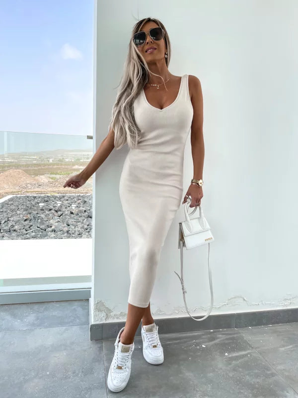 Latasha | Long Sleeve V-Neck Midi Dress Set