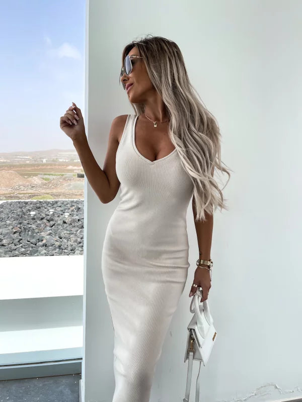Latasha | Long Sleeve V-Neck Midi Dress Set