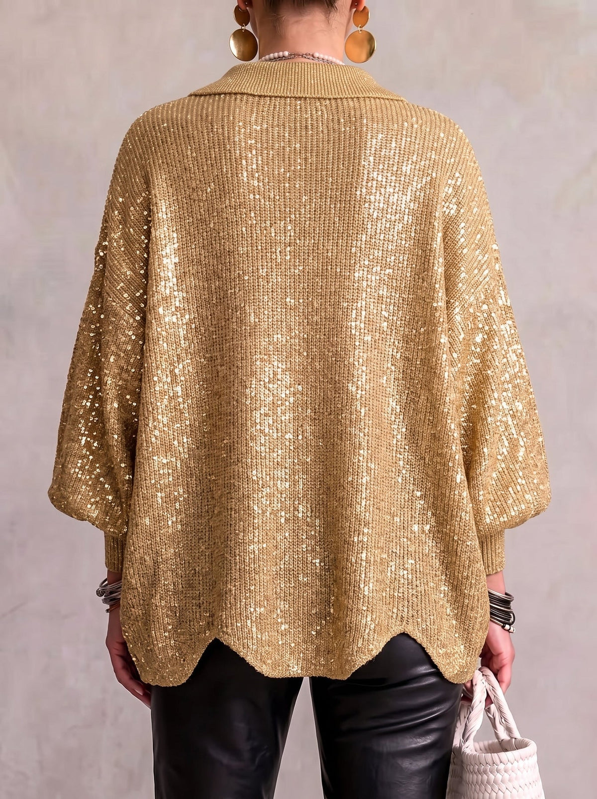 Patsy | Cardigan With Balloon Sleeves and Oversized Buttons