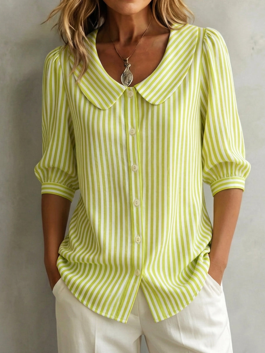 Gretje | Striped Peter Pan Collar Blouse