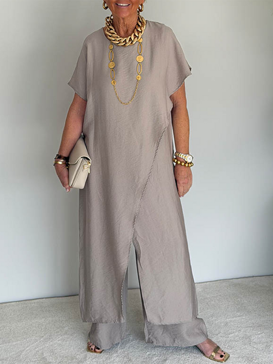 Iasmim | Wide Leg Short Sleeve Loose Jumpsuit