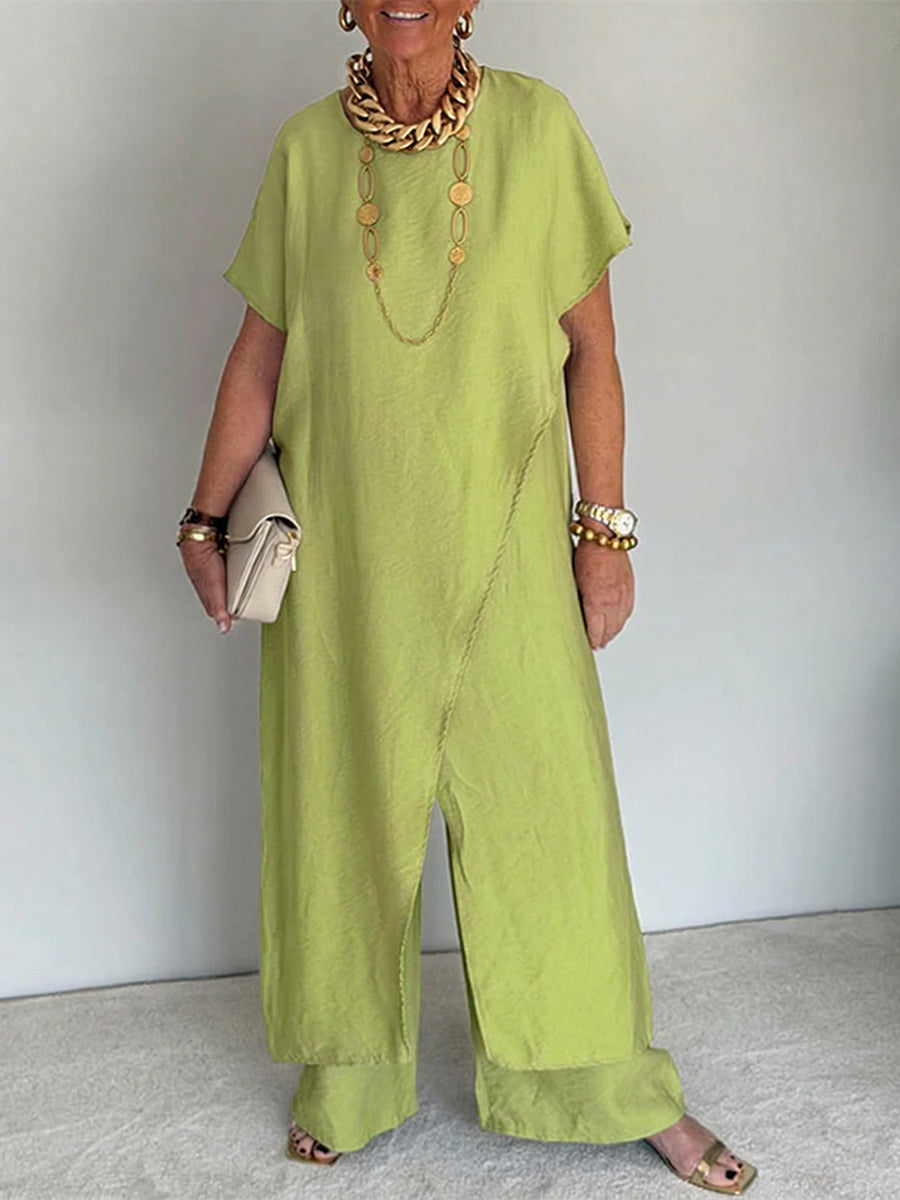 Iasmim | Wide Leg Short Sleeve Loose Jumpsuit