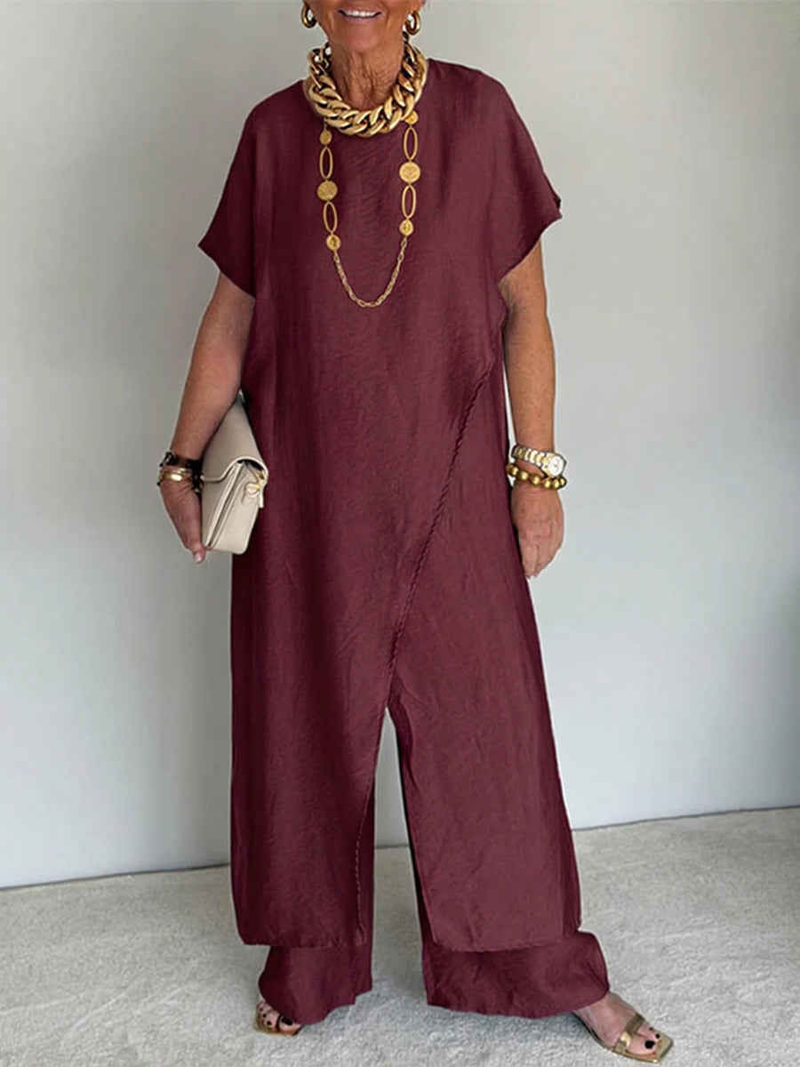 Iasmim | Wide Leg Short Sleeve Loose Jumpsuit