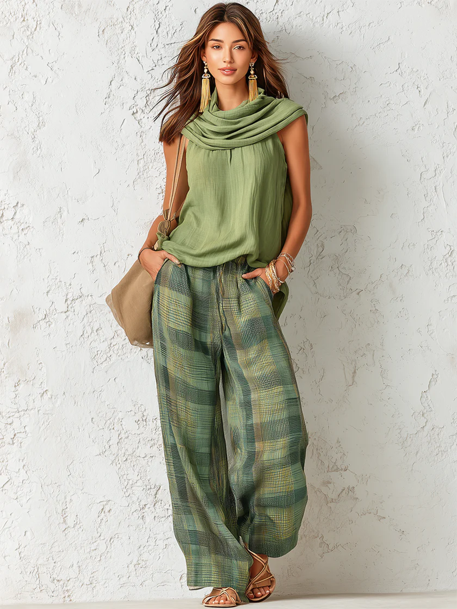 Nidya | Sleeveless Top Trouser Set