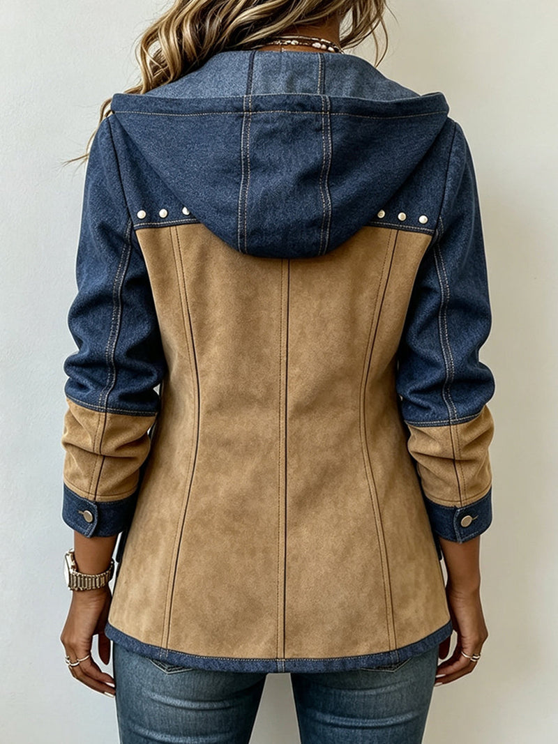 Genea | Hooded Patchwork Denim Jacket