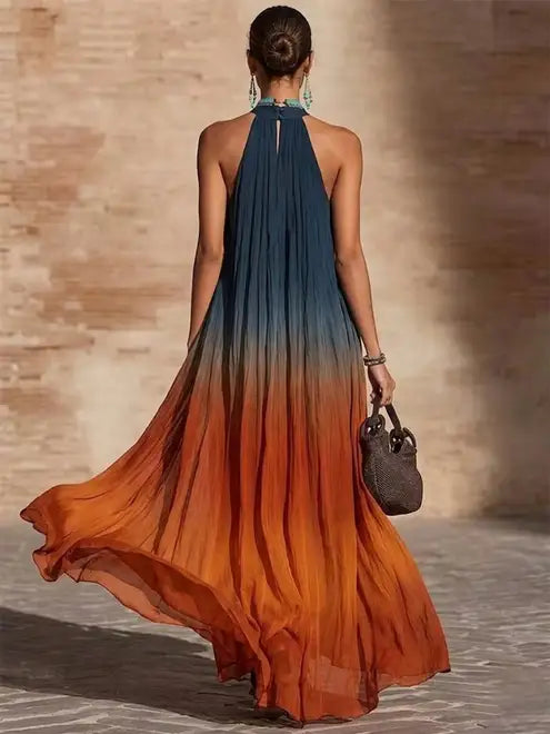Naeela | Maxi Dress Halterneck Sleeveless Ombre Gradient