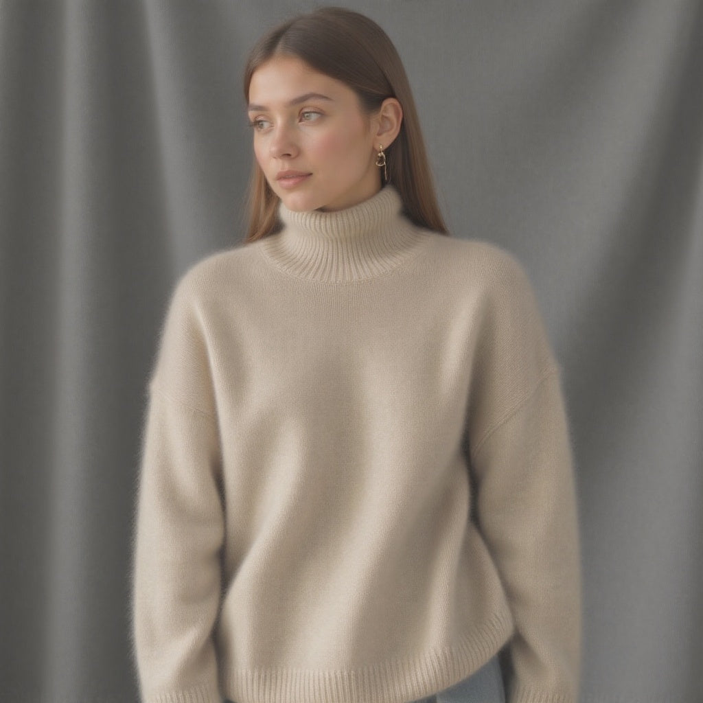 Claranica | Oversized Turtleneck Cashmere Sweater