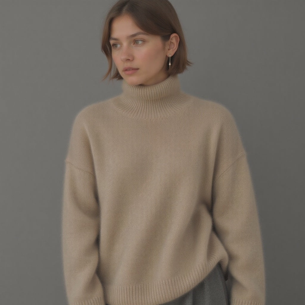 Claranica | Oversized Turtleneck Cashmere Sweater