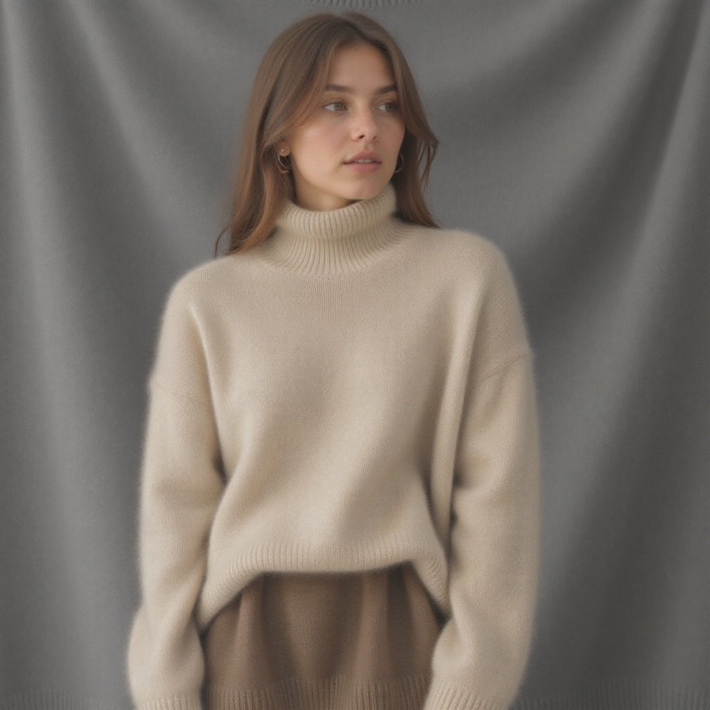 Claranica | Oversized Turtleneck Cashmere Sweater