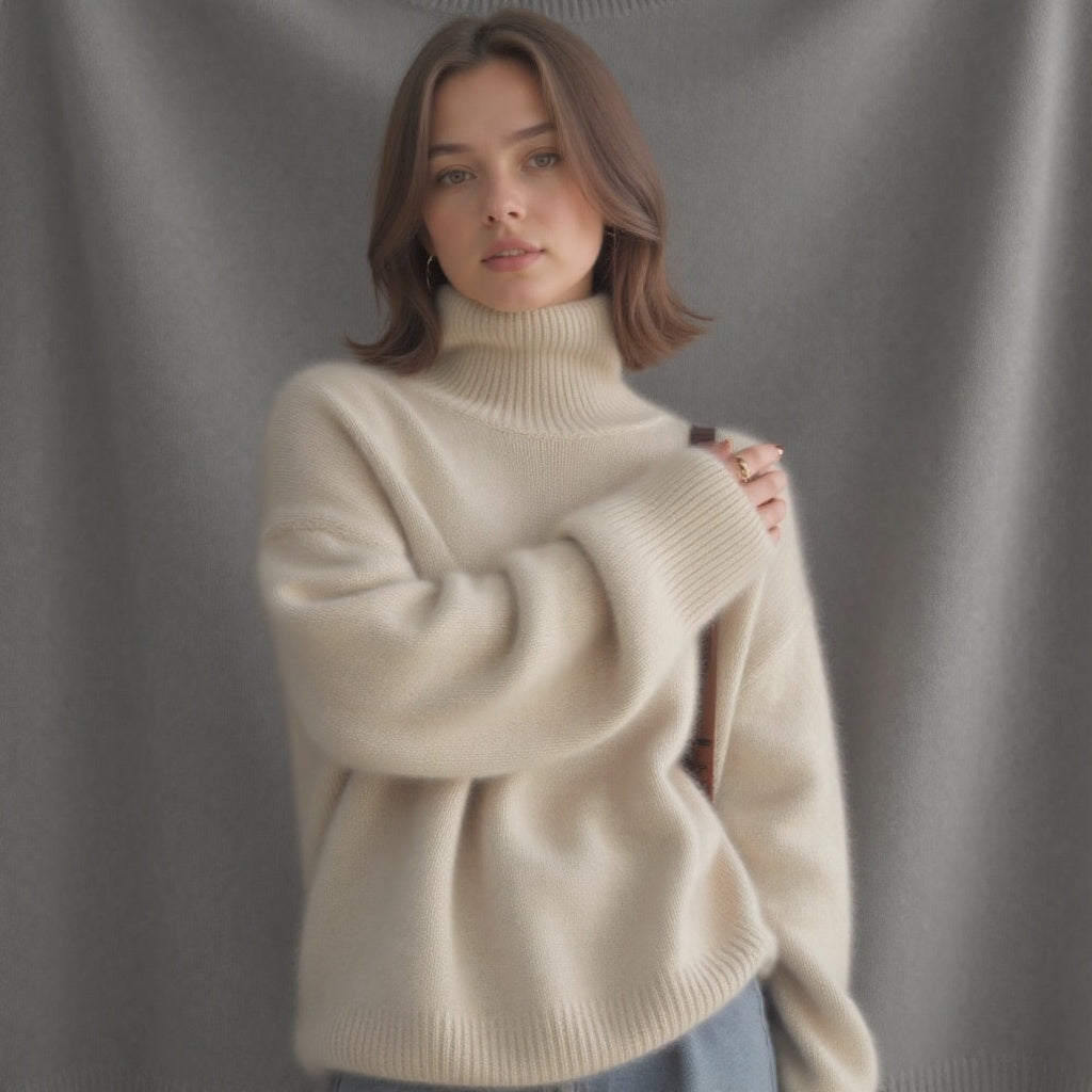 Claranica | Oversized Turtleneck Cashmere Sweater