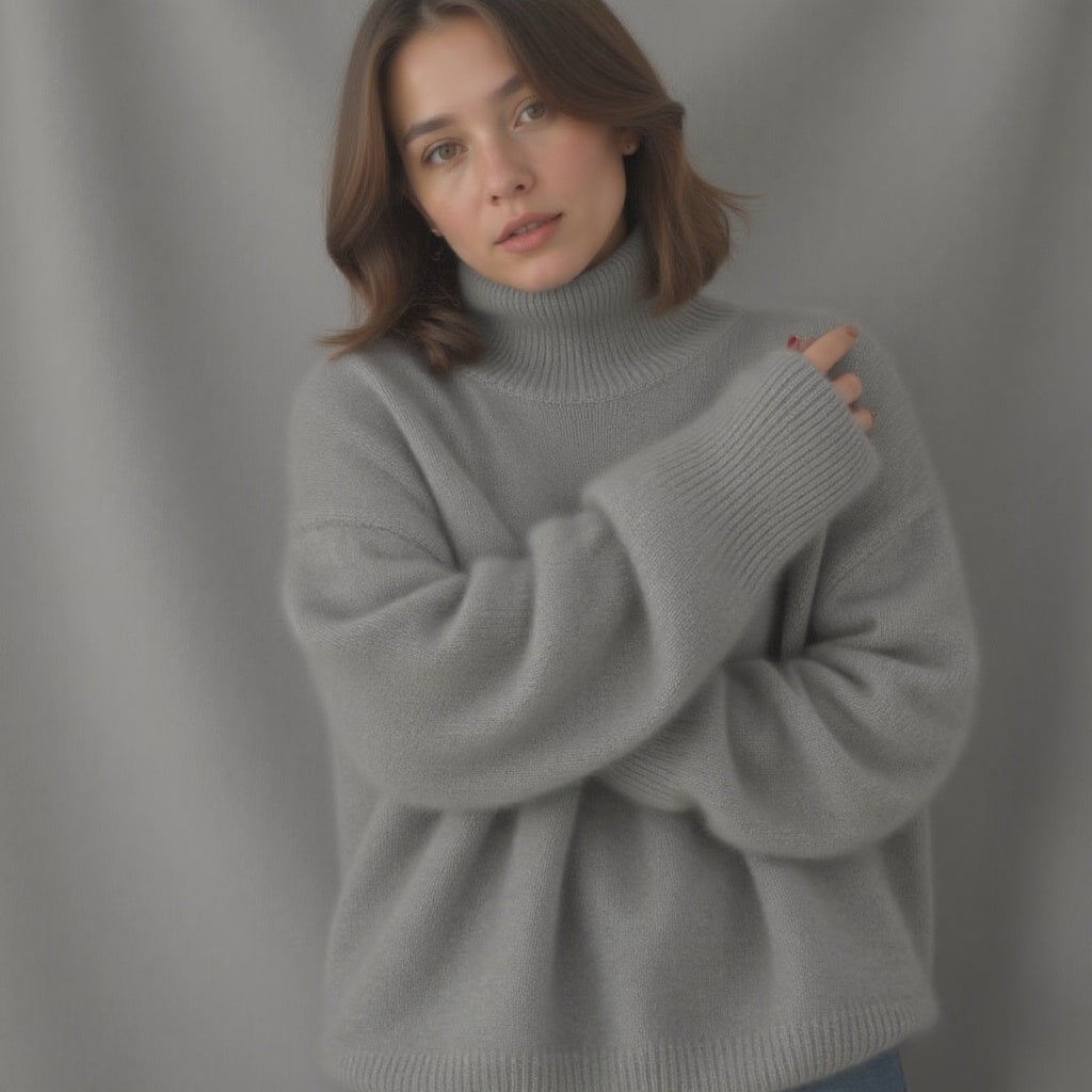 Claranica | Oversized Turtleneck Cashmere Sweater