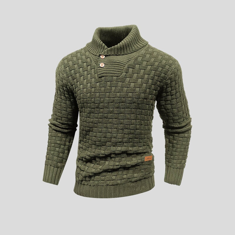Eugen | Sweater With Textured Knit and Shawl Collar