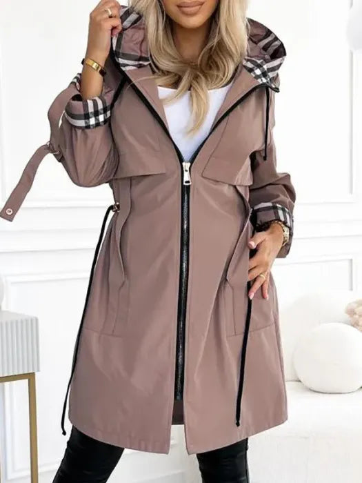 Liaa | Hooded Zip Front Trench Coat