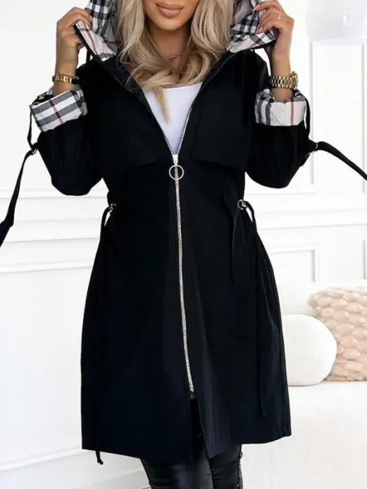 Liaa | Hooded Zip Front Trench Coat