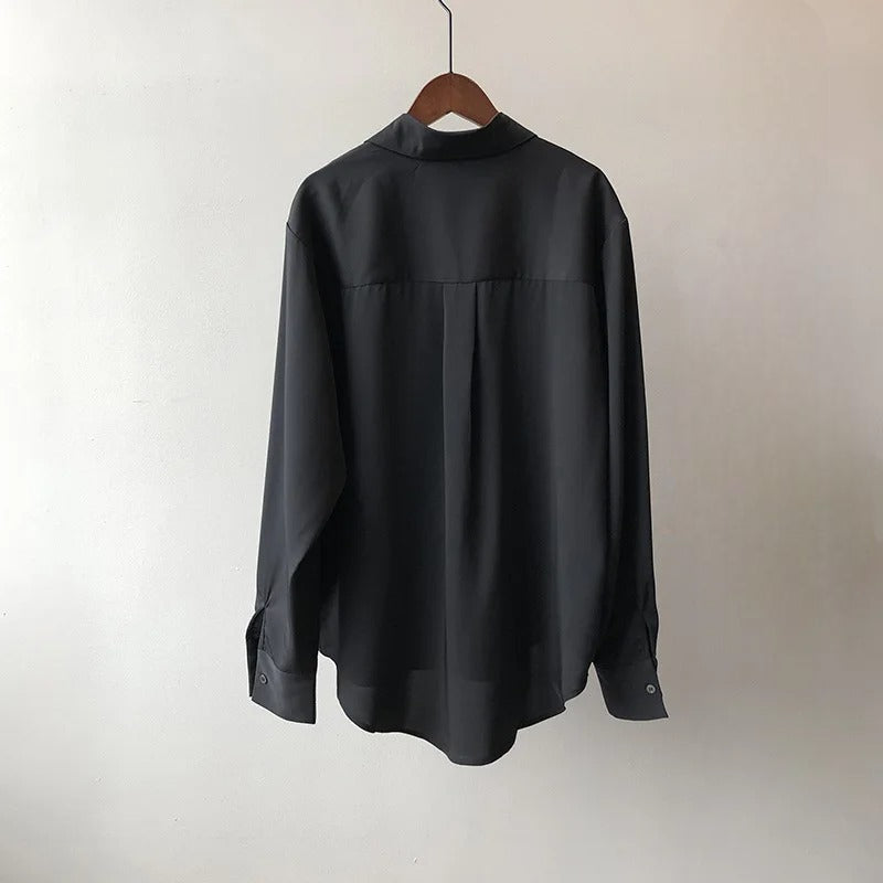 Nathan | Contrast Collar Relaxed Button Front Shirt
