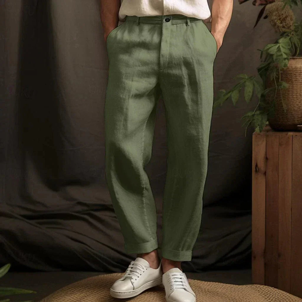Derik | Relaxed Fit Cropped Casual Trousers