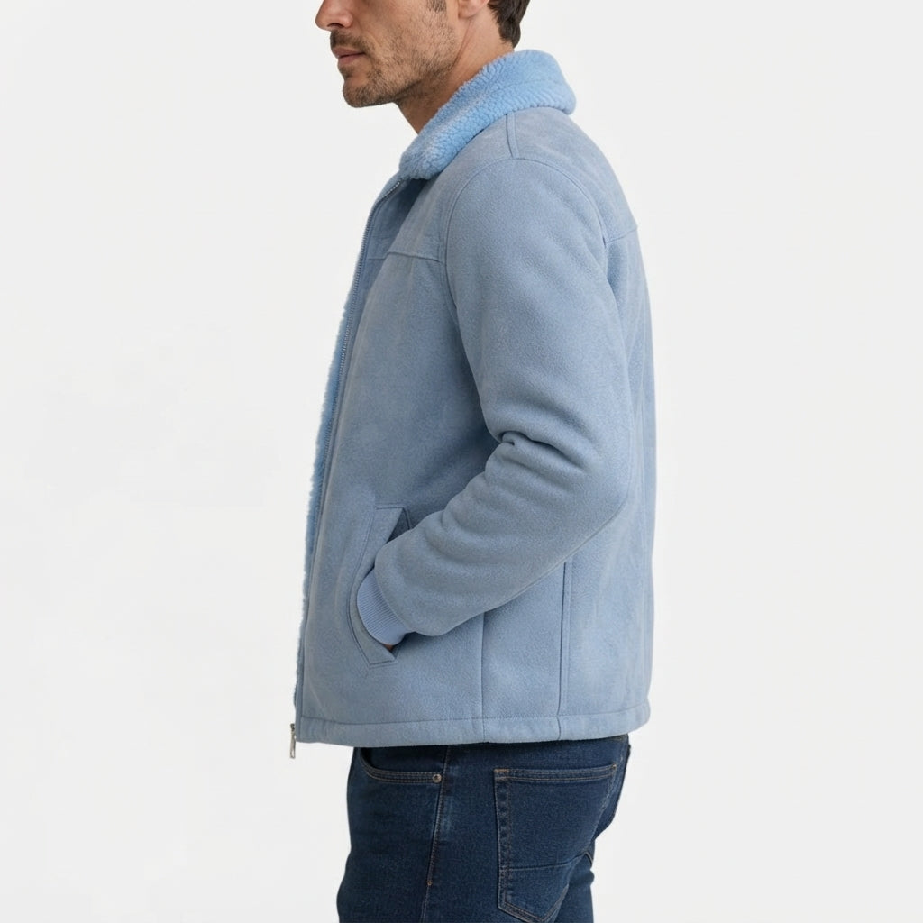 Daigle | Jacket With Plush Collar and Front Zipper