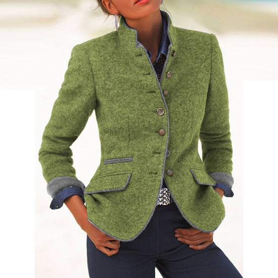 Mirjam | Stand Collar Button Front Jacket