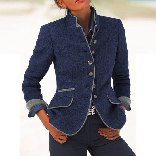 Mirjam | Stand Collar Button Front Jacket