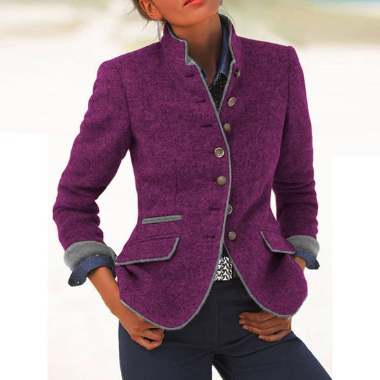 Mirjam | Stand Collar Button Front Jacket
