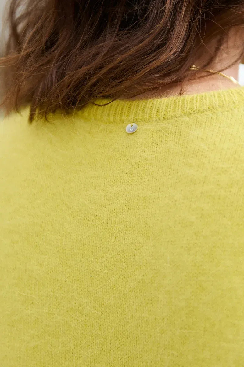 Monia | Sweater With Short Sleeves and Fuzzy Texture