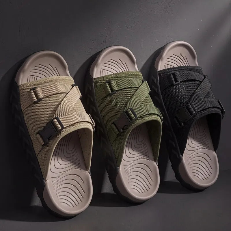 Hatton | Slide Sandals With Adjustable Cross Straps