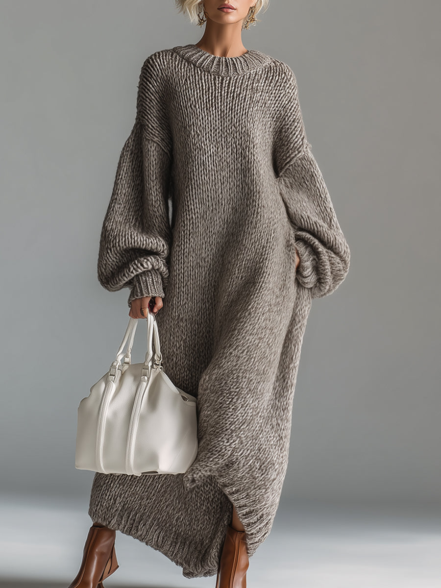 Helena | Dress Long Sleeve Oversized Knitted Maxi