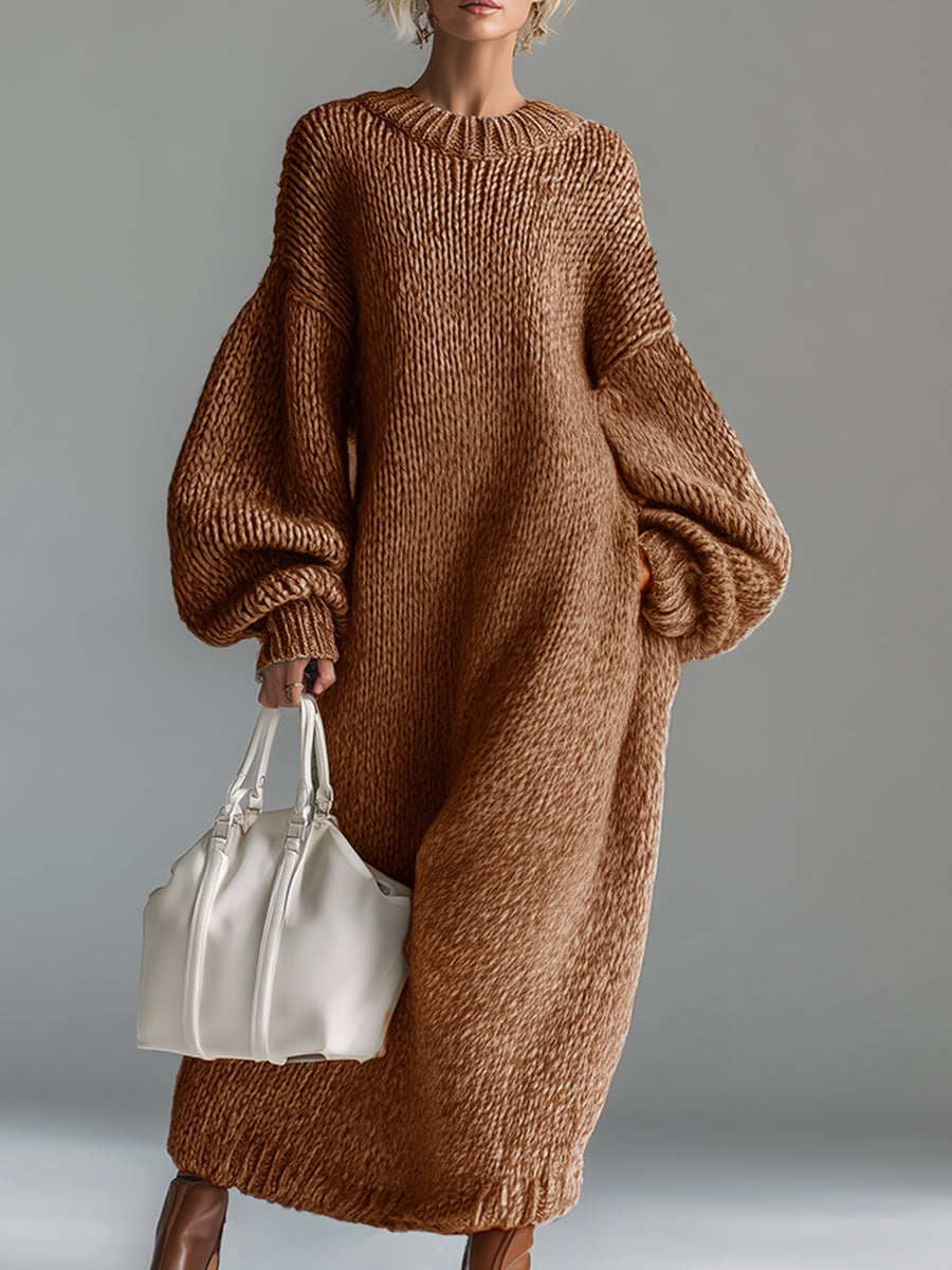 Helena | Dress Long Sleeve Oversized Knitted Maxi