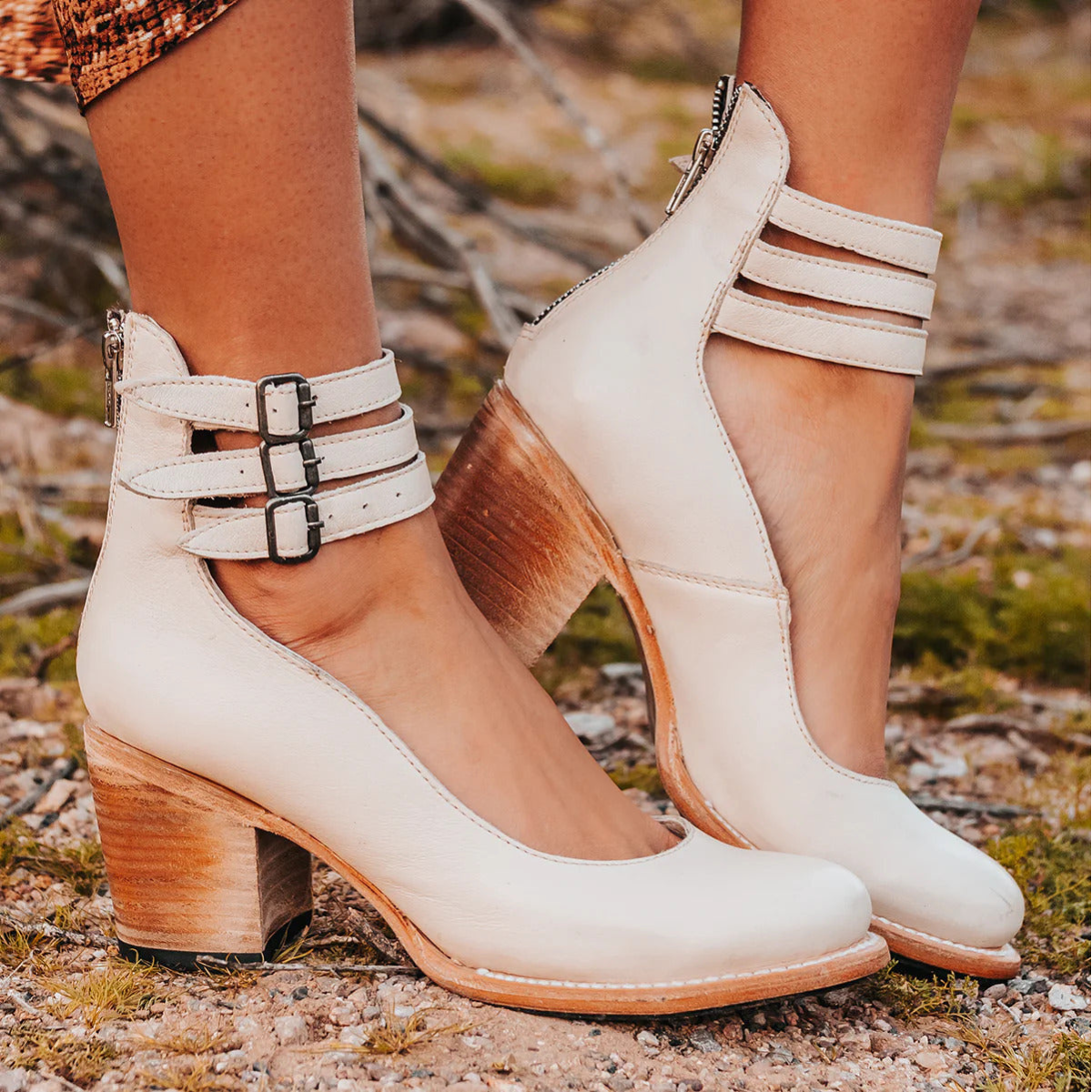 Vesile | Block Heel Pumps With Triple Buckle Straps