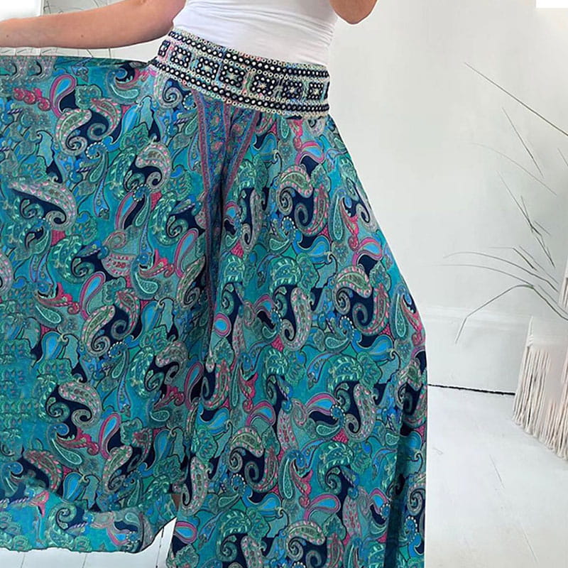 Pamila | Paisley Print Wide Leg Palazzo Pants