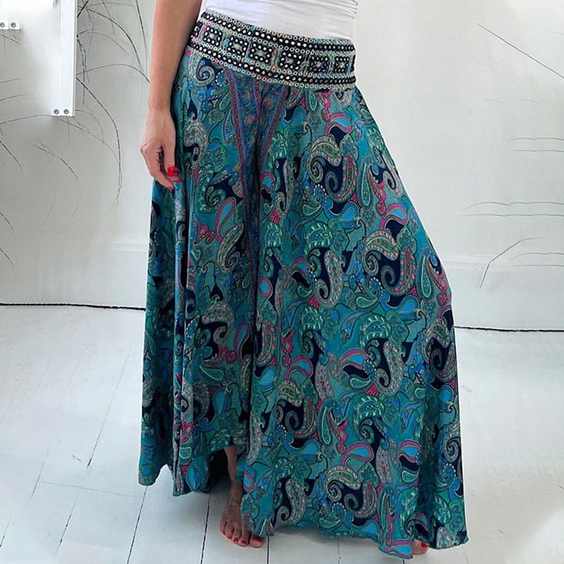 Pamila | Paisley Print Wide Leg Palazzo Pants