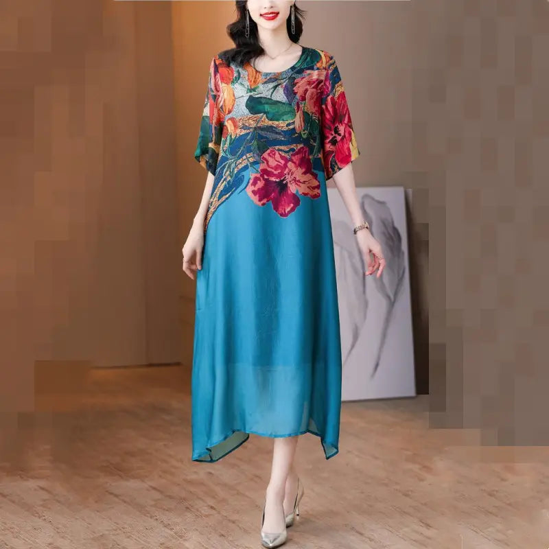 Debby | Floral Print Loose Midi Dress