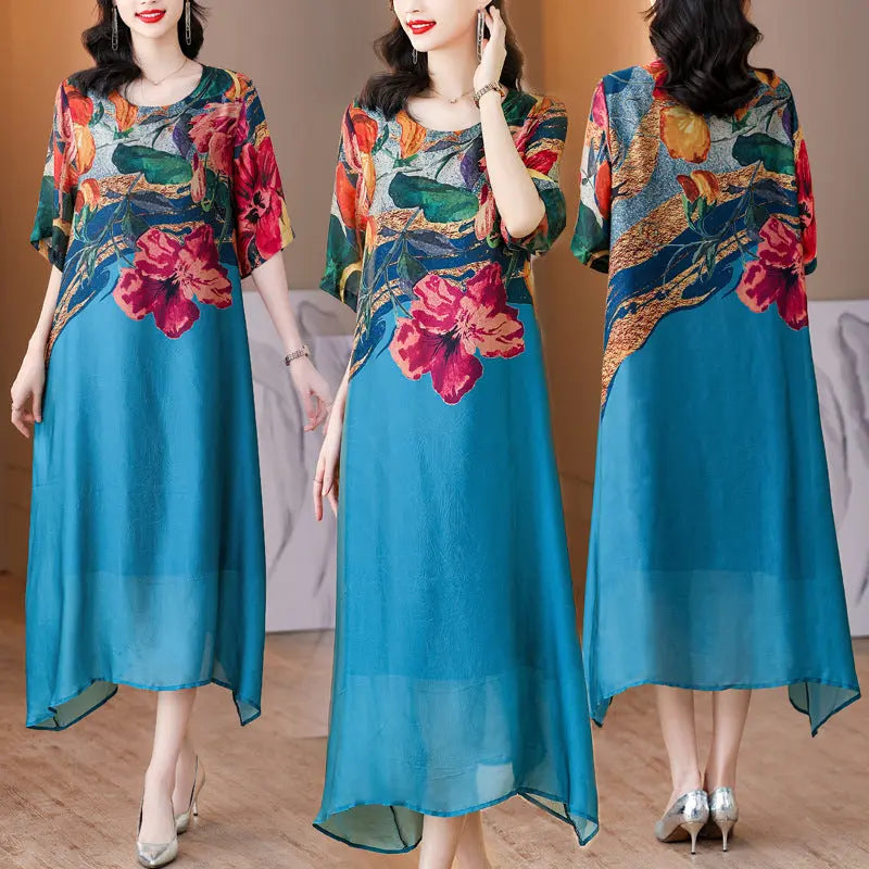 Debby | Floral Print Loose Midi Dress