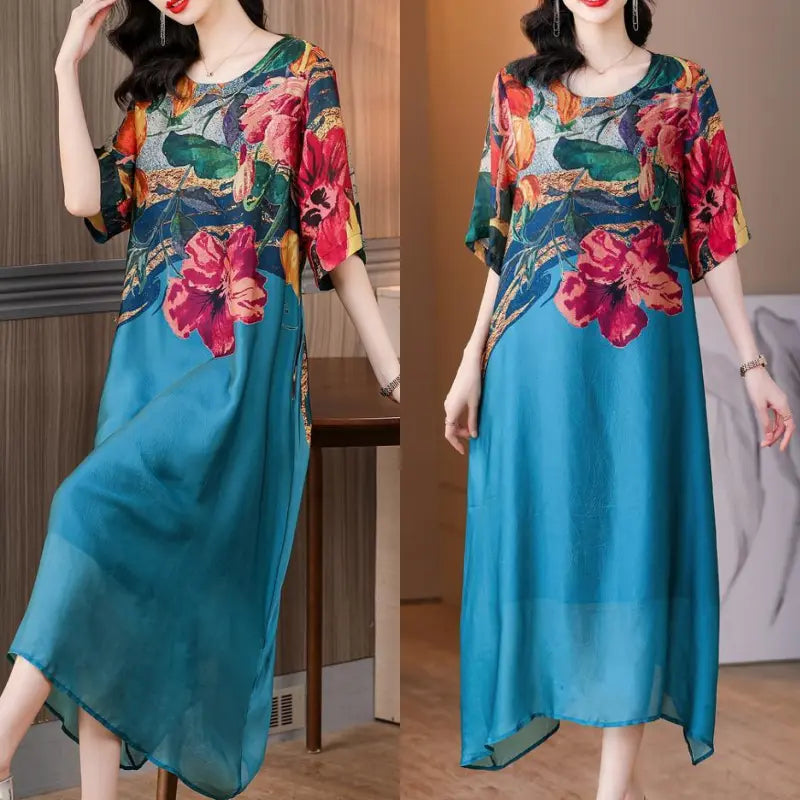 Debby | Floral Print Loose Midi Dress