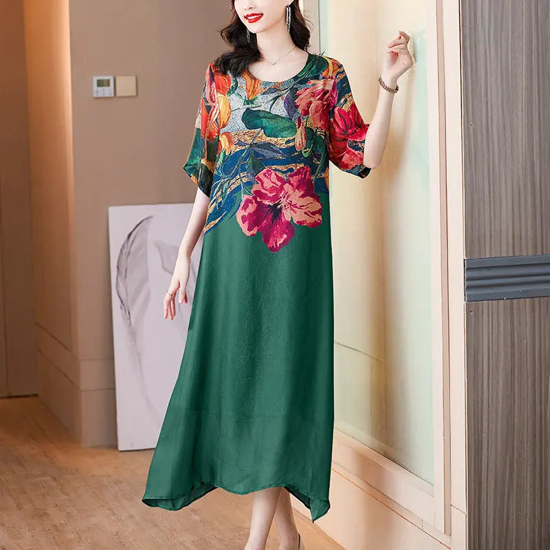 Debby | Floral Print Loose Midi Dress