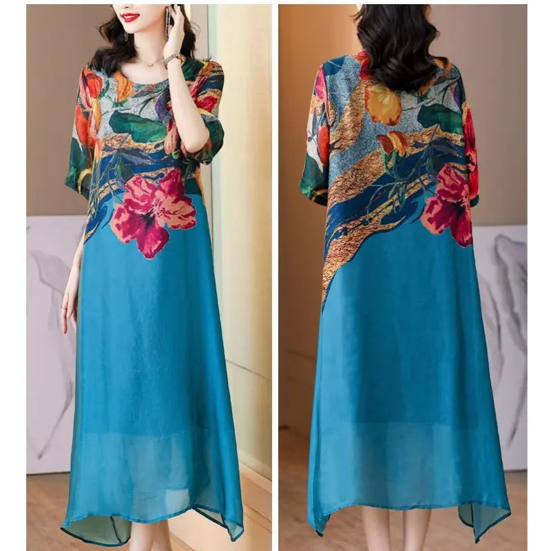 Debby | Floral Print Loose Midi Dress