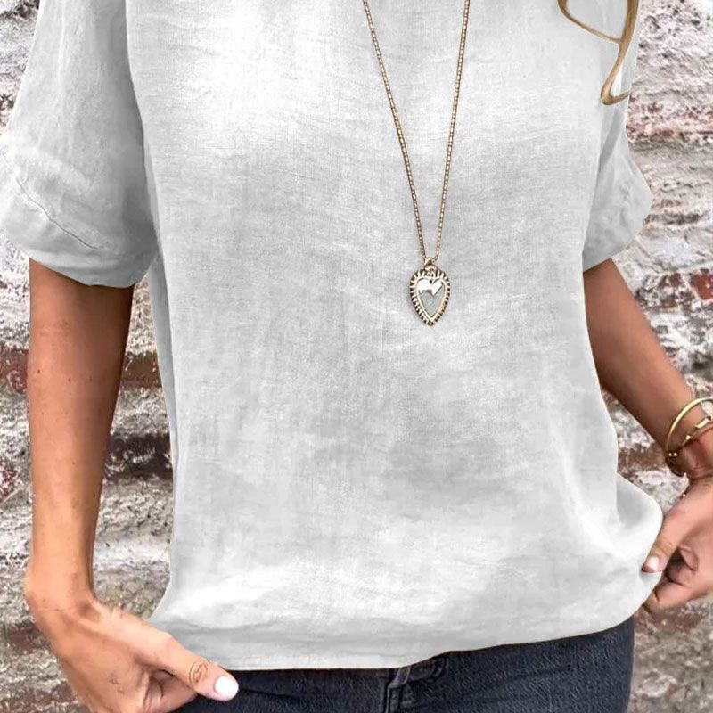 Joline - Round Neck Half Sleeve Relaxed Blouse