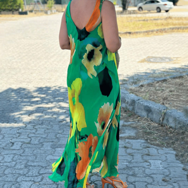 Marjo | Floral Print Sleeveless Maxi Dress